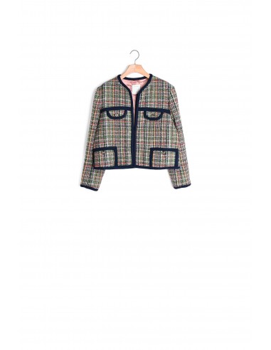 Veste en tweed multicolore pas cheres